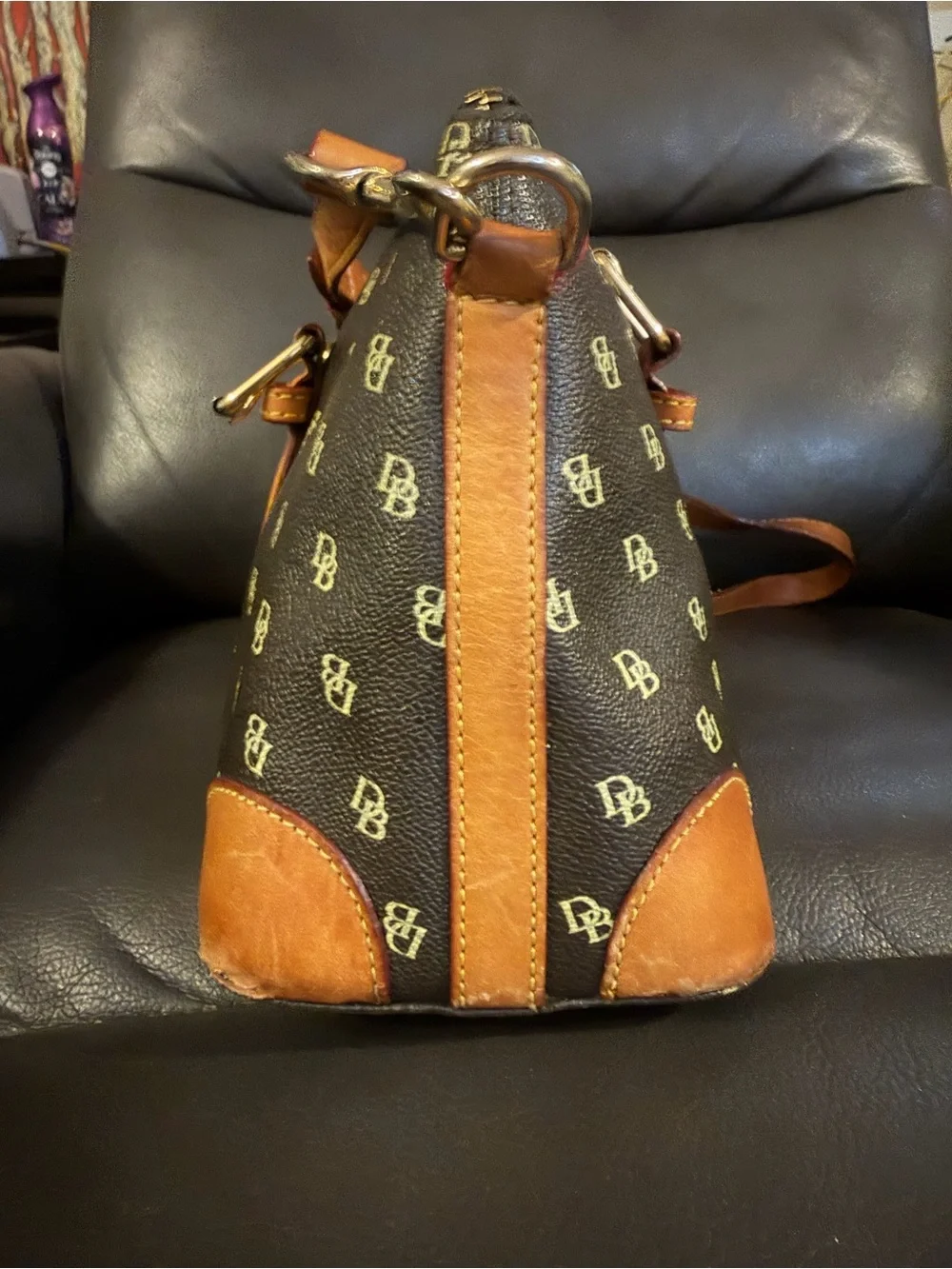 Dooney & Bourke Signature Satchel With Monogram Logo